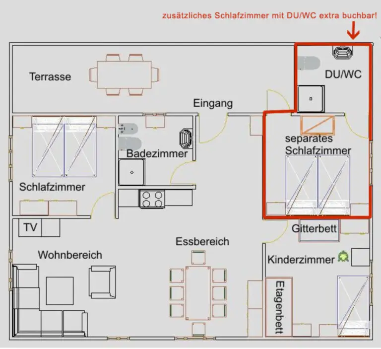 Grundriss Ferienwohnung Waldhäusl